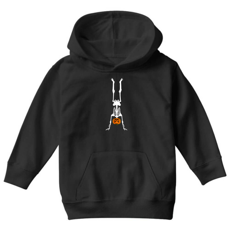 Skeleton Pumpkin Handstand Gymnastics Halloween Youth Hoodie by Newest | Artistshot