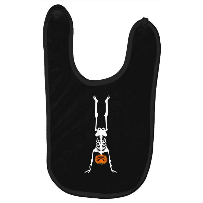 Skeleton Pumpkin Handstand Gymnastics Halloween Baby Bibs by Newest | Artistshot