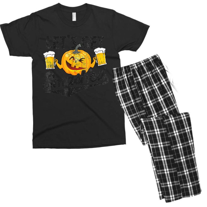 Lets Get Smashed Funny Pumpkin Beer Halloween Men's T-shirt Pajama Set by Premium | Artistshot