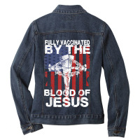 Jesus Christ Christian Fully Vaccinated By The Blood Of Jesus For Men  Ladies Denim Jacket | Artistshot