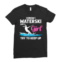 Funny Water Ski Designs For Women Girls Water Skier Athletes Ladies Fitted T-shirt | Artistshot