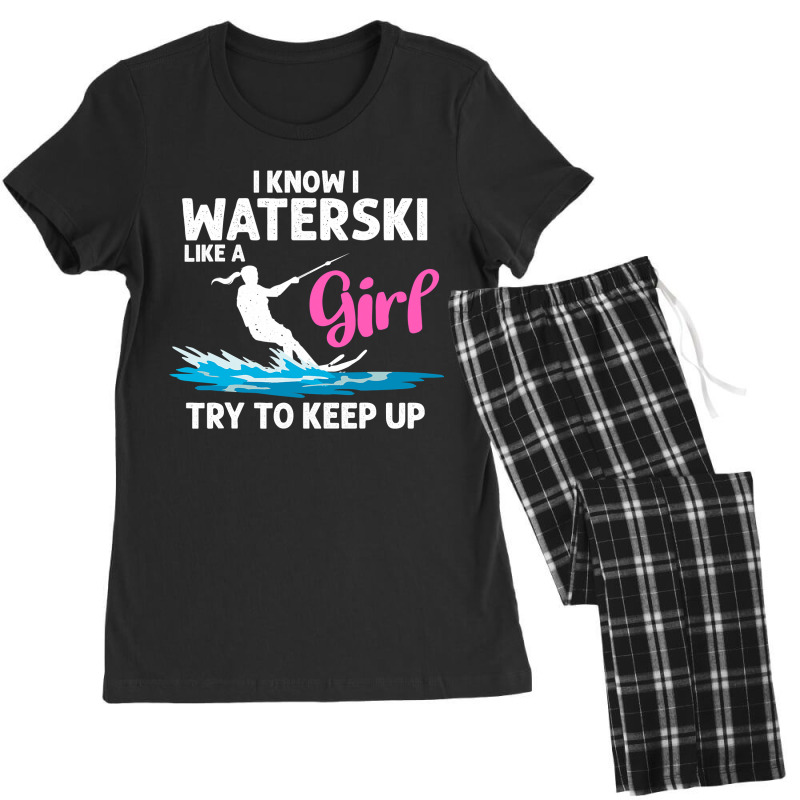 Funny Water Ski Designs For Women Girls Water Skier Athletes Women's Pajamas Set by cm-arts | Artistshot