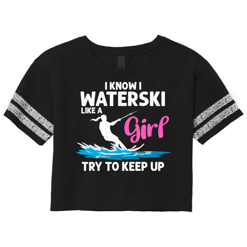 Funny Water Ski Designs For Women Girls Water Skier Athletes Scorecard Crop Tee by cm-arts | Artistshot