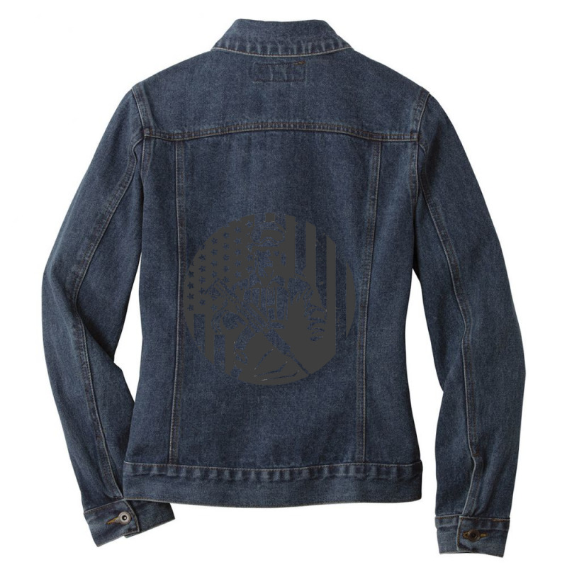 United States Veteran Ladies Denim Jacket by cm-arts | Artistshot