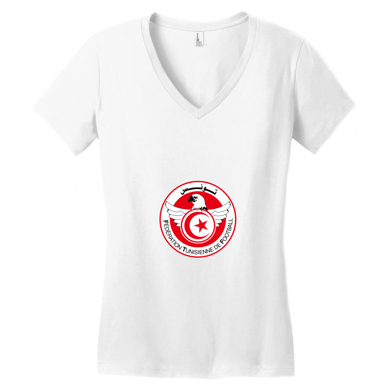 Tunisienne De Football Tunisia Women's V-Neck T-Shirt by cm-arts | Artistshot