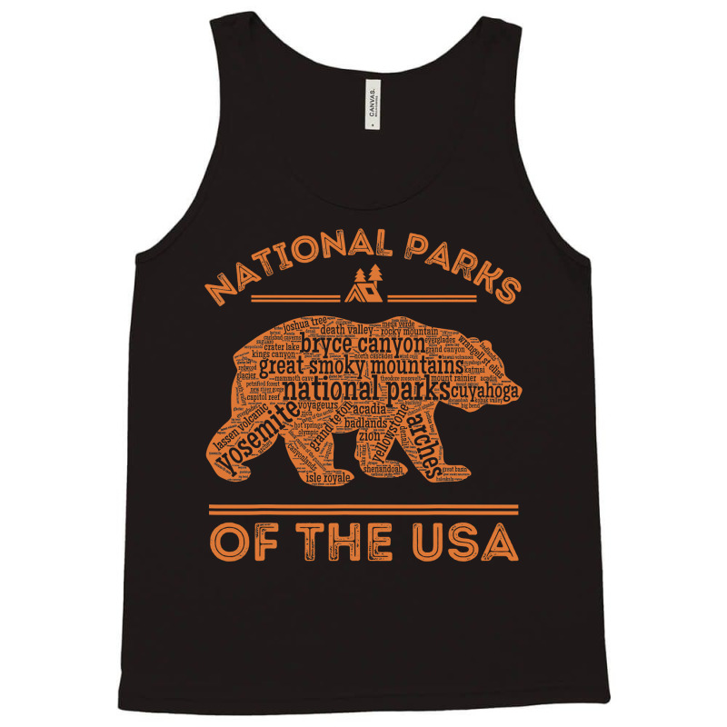 National Parks Bear Hiking Travel Camping Outdoors Retro Usa Tank Top | Artistshot