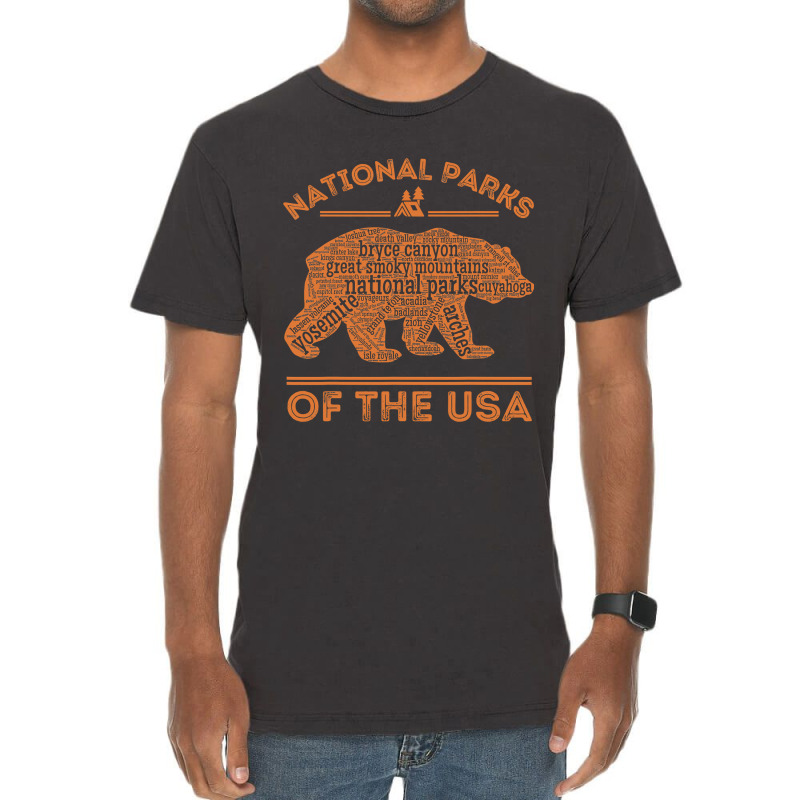 National Parks Bear Hiking Travel Camping Outdoors Retro Usa Vintage T-shirt | Artistshot