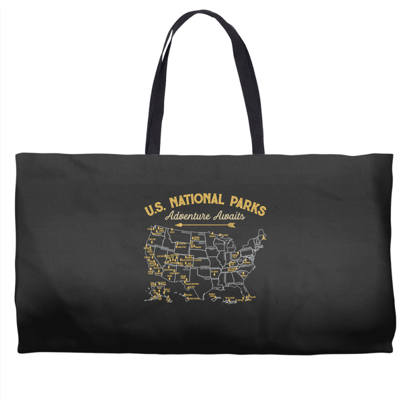 National Parks Hoodie Map Camping Twomen Men Hiking Weekender Totes | Artistshot