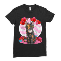 Tortoiseshell Cat Heart Valentine Day Decor Gift Ladies Fitted T-shirt | Artistshot