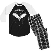 Stay Spooky Cute Vampire Bat Halloween Men's 3/4 Sleeve Pajama Set | Artistshot