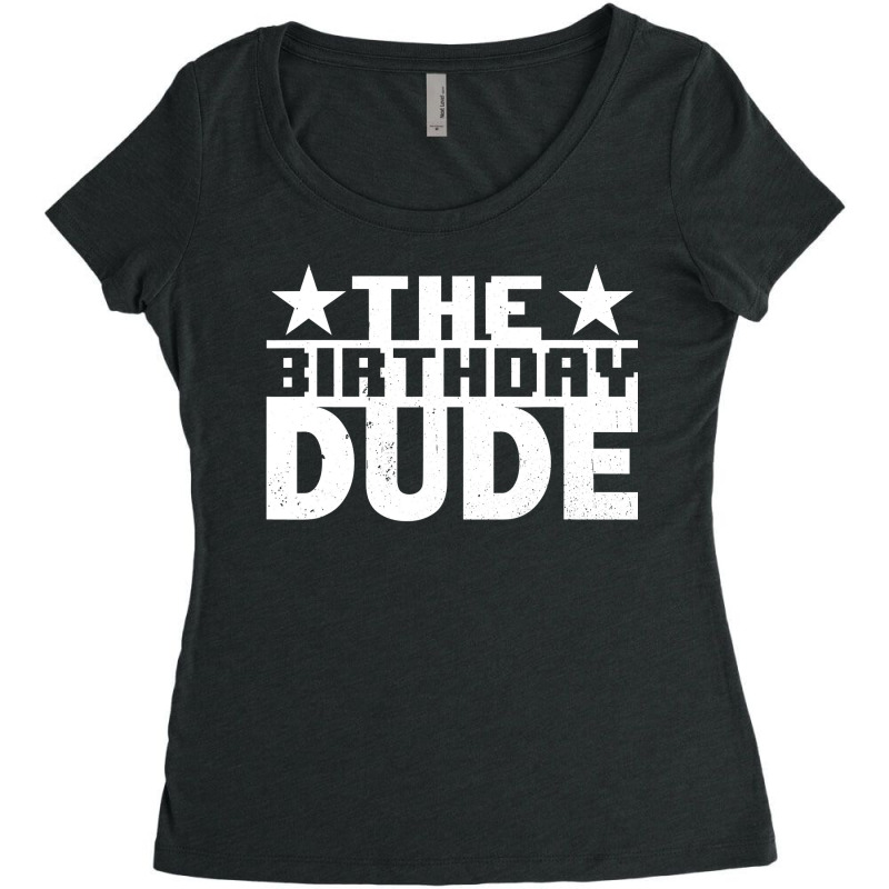 Birthday Dude Graphic Novelty Women's Triblend Scoop T-shirt by cm-arts | Artistshot