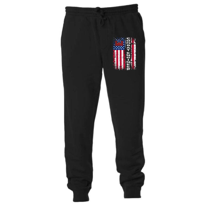 Combat Engineer Distressed American Flag - U.s. Military Unisex Jogger by MarjorieWillie | Artistshot