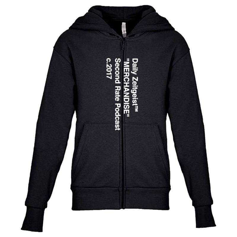 Daily Zeitgeist Merchandise White   Vertical Youth Zipper Hoodie | Artistshot