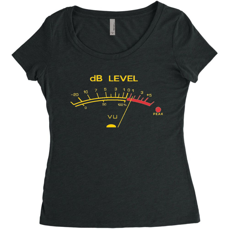 Volume-vu-meter-vintage-audio-engineer-recording-studio-gear Head Musi Women's Triblend Scoop T-shirt by cm-arts | Artistshot