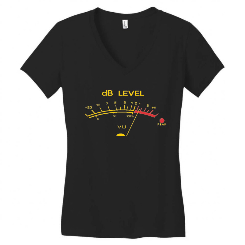 Volume-vu-meter-vintage-audio-engineer-recording-studio-gear Head Musi Women's V-Neck T-Shirt by cm-arts | Artistshot