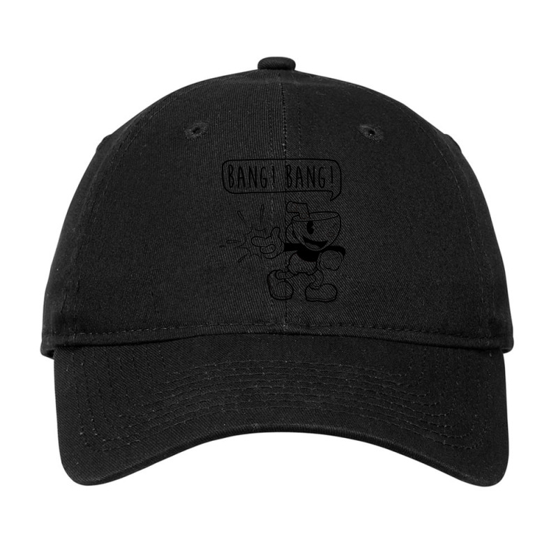 Cuphead Bang Bang Finger Gun Outline Graphic Adjustable Cap | Artistshot