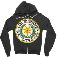 Double Sided Seal Of The Cherokee Nation Native American Zipper Hoodie | Artistshot