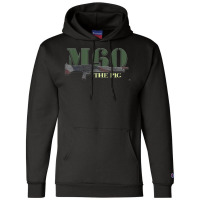 M60 Military Machine Gun American Flag Graphic Champion Hoodie | Artistshot