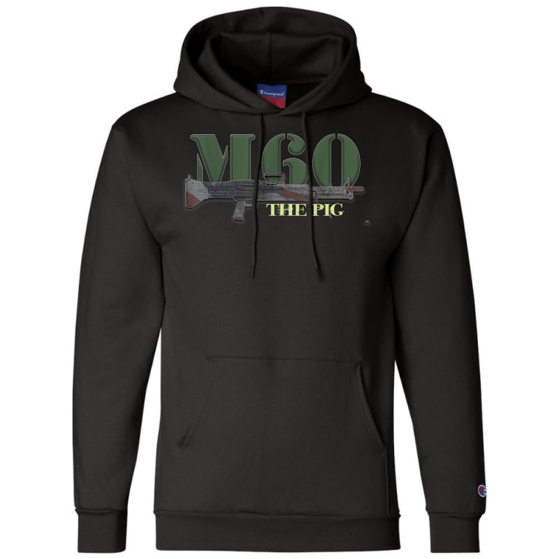 M60 Military Machine Gun American Flag Graphic Champion Hoodie | Artistshot