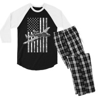 A-10 Thunderbolt Ii American Flag - A-10 Warthog Men's 3/4 Sleeve Pajama Set | Artistshot