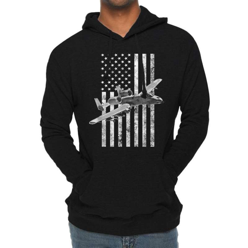 A-10 Thunderbolt Ii American Flag - A-10 Warthog Lightweight Hoodie | Artistshot