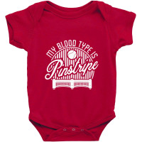 Blod Type Pinstripe Round Baby Bodysuit | Artistshot