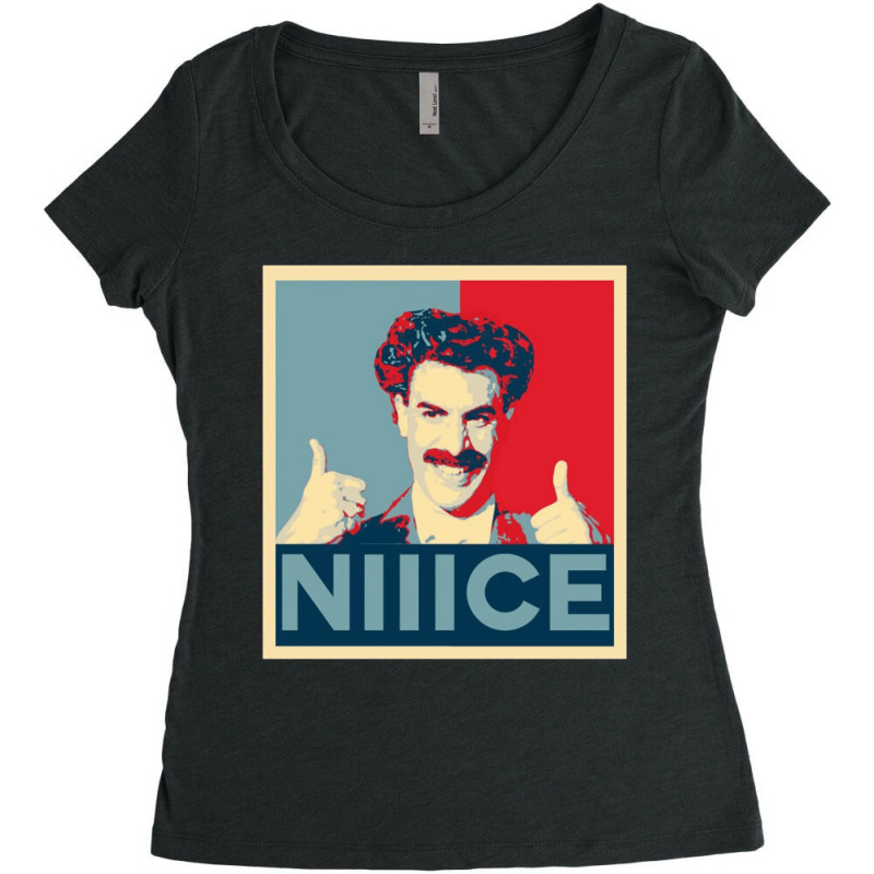 Borat, Borat Vintage, American Hope Poster, Nice Kazakhstan, Borat Art Women's Triblend Scoop T-shirt by SHOPAHSSA | Artistshot