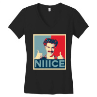 Borat, Borat Vintage, American Hope Poster, Nice Kazakhstan, Borat Art Women's V-neck T-shirt | Artistshot