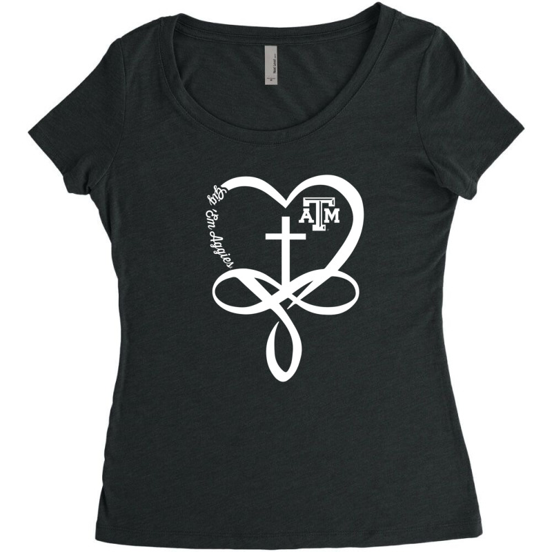 Texas A&m Aggies Heart Infinity God Apparel Women's Triblend Scoop T-shirt by AngelaMaria | Artistshot