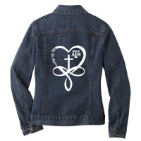 Texas A&m Aggies Heart Infinity God Apparel Ladies Denim Jacket | Artistshot