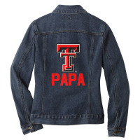 Texas Tech Red Raiders Papa Combined Flags Apparel Ladies Denim Jacket | Artistshot