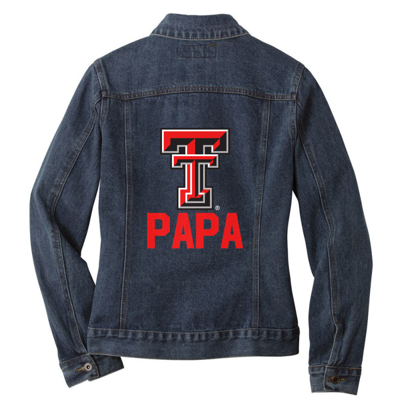 Texas Tech Red Raiders Papa Combined Flags Apparel Ladies Denim Jacket by AngelaMaria | Artistshot