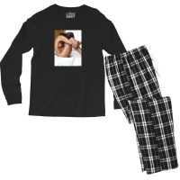 Beautiful Woman Sitting Naked On Bed With Arms Around Her Knees Men's Long Sleeve Pajama Set | Artistshot