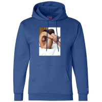 Beautiful Woman Sitting Naked On Bed With Arms Around Her Knees Champion Hoodie | Artistshot