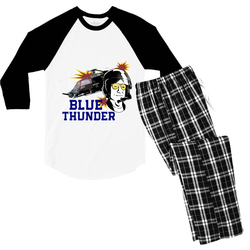 Blue Thunder Pjs   Blue Thunder Men's 3/4 Sleeve Pajama Set by cm-arts | Artistshot