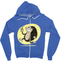 Cuddly Critters Wielding Sharp Objects #4   Retro Cartoon Style Zipper Hoodie | Artistshot