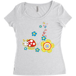 Ladybird, insect, animals, flowers, nature Women's Triblend Scoop T-shirt | Artistshot