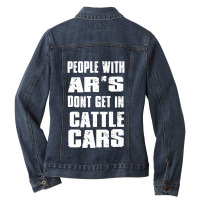 People With Ar's Don'gein Cattle Cars Games Characters Ladies Denim Jacket | Artistshot