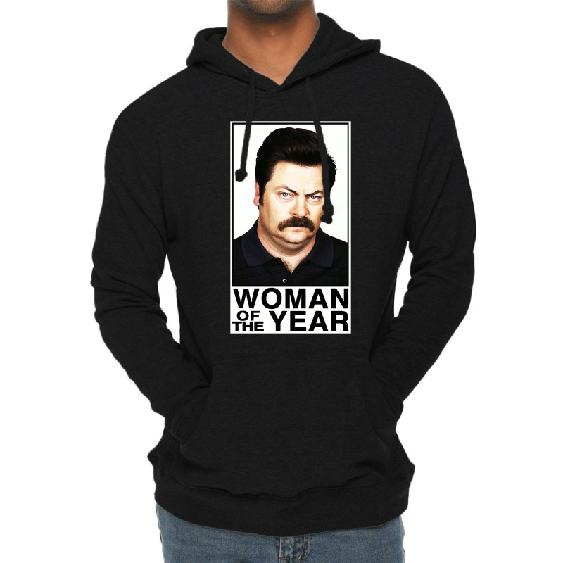 Woman Of The Year - Ron Swanson Lightweight Hoodie | Artistshot