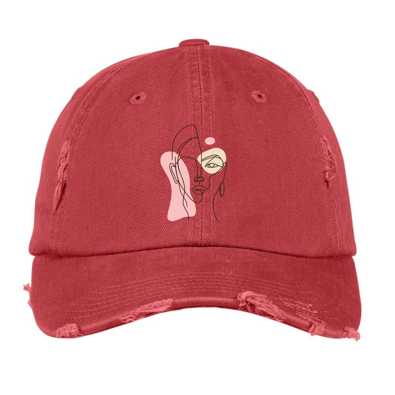 Women Line Art Vintage Cap by Jonz | Artistshot