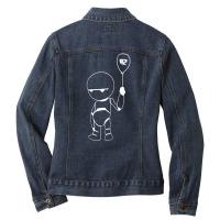 Marvin The Robot, Hitchhikers Guide To The Galaxy, Cult Film, Hitchhik Ladies Denim Jacket | Artistshot