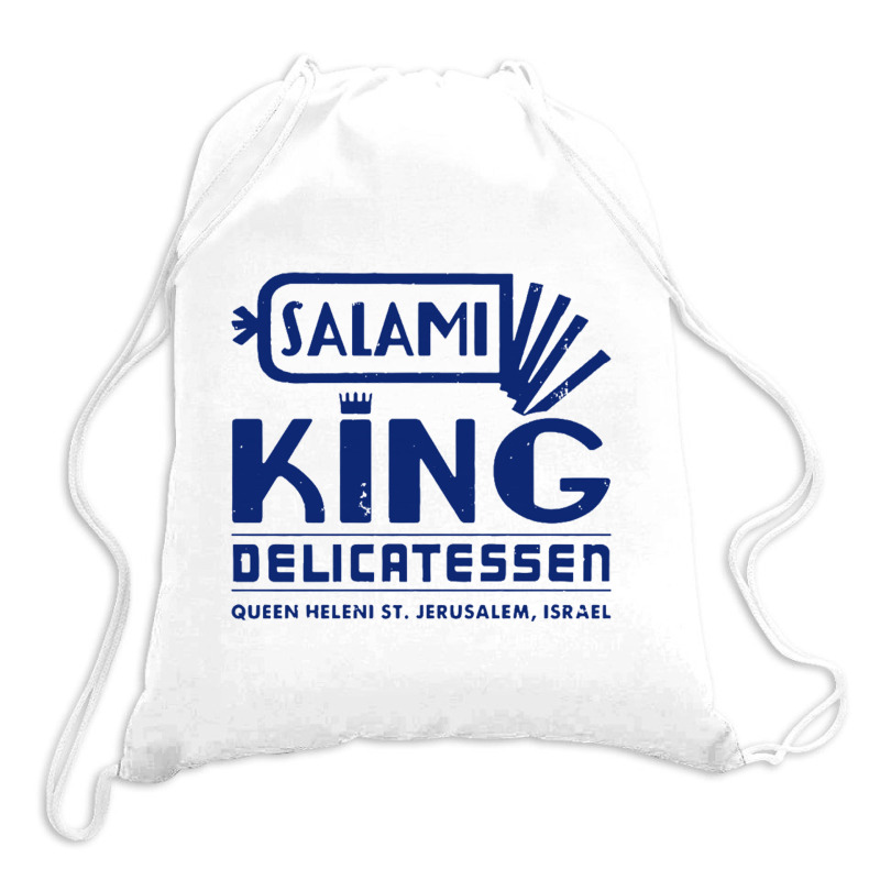 Salami King Jewish Deli T Shirt Jerusalem Israel T Shirt Delicatessen Drawstring Bags | Artistshot