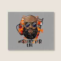 Bald Black Man Firefighter Life Landscape Canvas Print | Artistshot