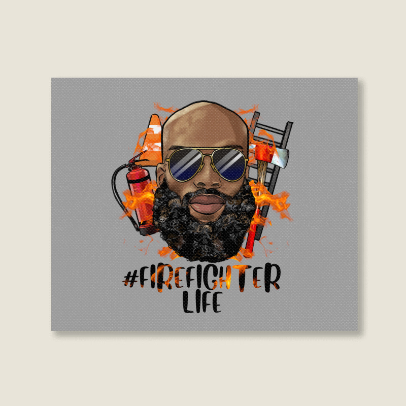 Bald Black Man Firefighter Life Landscape Canvas Print | Artistshot