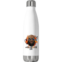 Bald Black Man Firefighter Life Stainless Steel Water Bottle | Artistshot