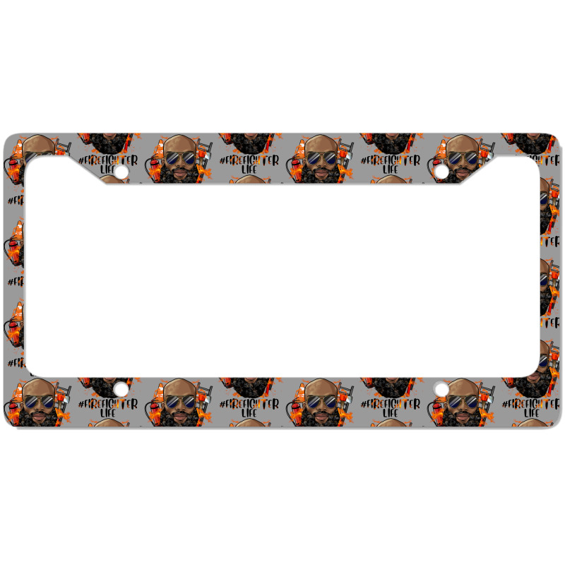 Bald Black Man Firefighter Life License Plate Frame | Artistshot