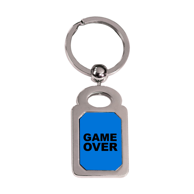 Game Over   Game Silver Rectangle Keychain | Artistshot