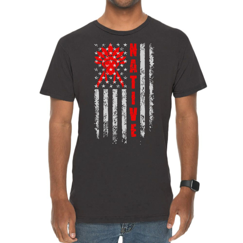 Native American Flag Retro Vintage T-shirt | Artistshot