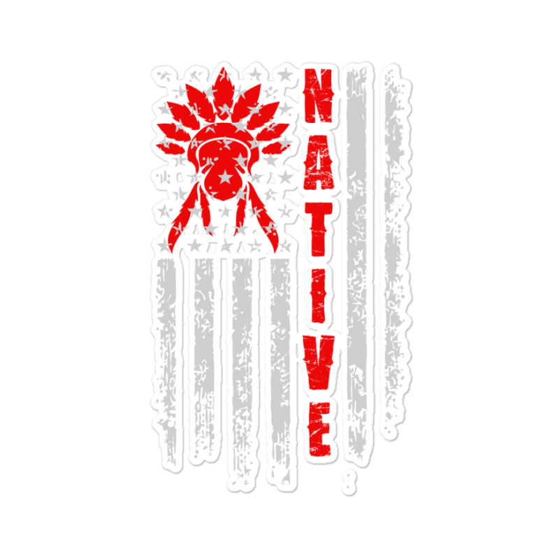 Native American Flag Retro Sticker | Artistshot