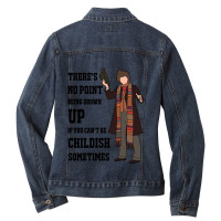 Vintage Photograp Time Traveller Mens Funny Ladies Denim Jacket | Artistshot